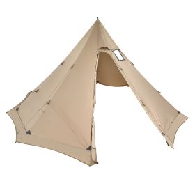 Hot Tent for 4-6 Persons, Portable Winter Tipi Tent with Stove Jack, Waterproof Canvas Camping Tents